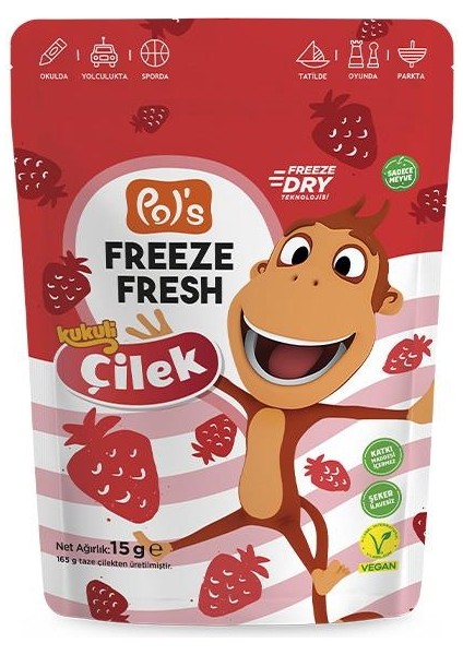 Kukuli Pol’s Freeze Fresh Dondurularak Kurutulmuş Çilek 15 G fiyatları