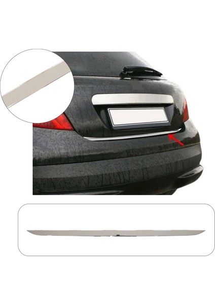 Peugeot 207 Uyumlu 2006-2012 Krom Bagaj Alt Çıtası Paslanmaz Çelik