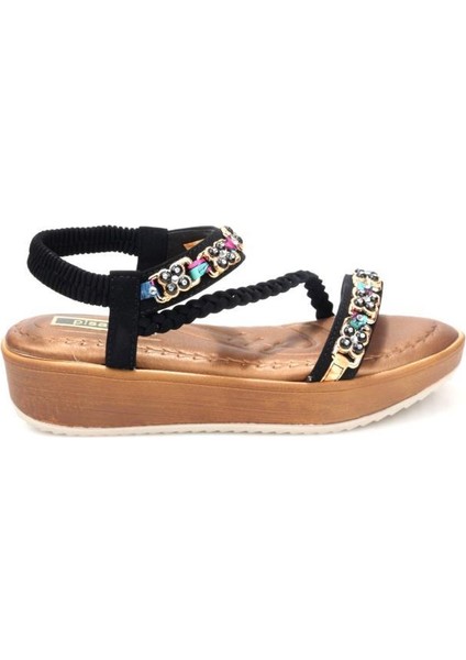 31340 Ortopedik Kadın Günlük Taşlı Sandalet