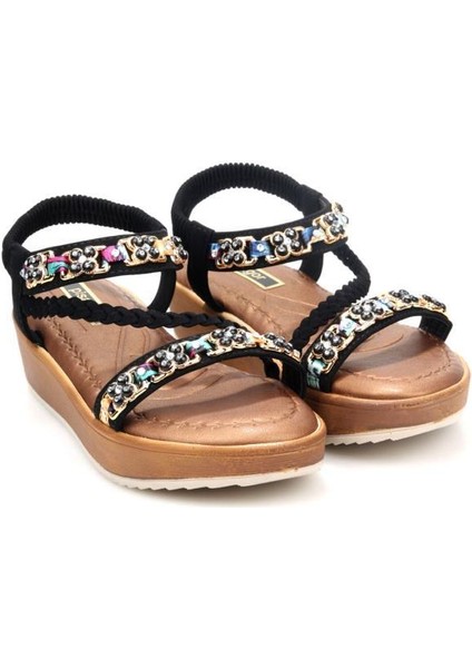 31340 Ortopedik Kadın Günlük Taşlı Sandalet fiyatları