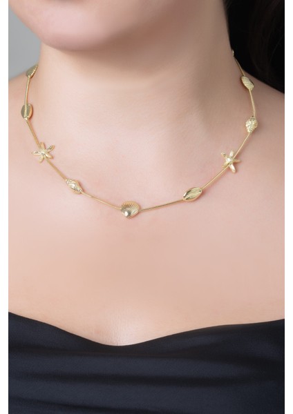 Thalassa 18 Ayar Sarı Altın Kaplama 45 cm Gümüş Kolye fiyatları