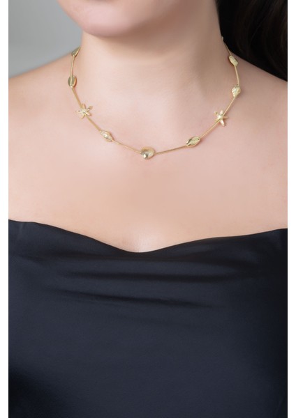 Thalassa 18 Ayar Sarı Altın Kaplama 45 cm Gümüş Kolye fırsatları