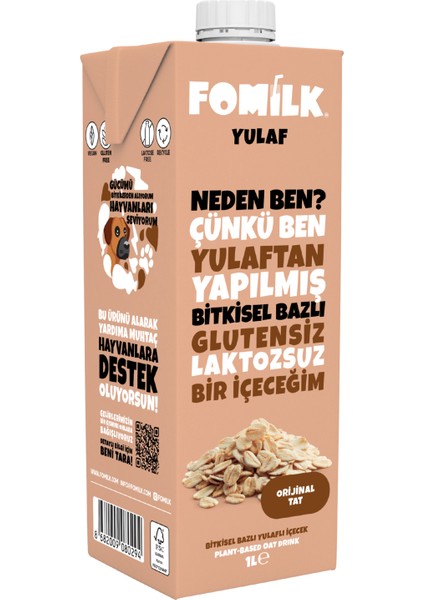 Bitkisel Yulaf Sütü 1 L Laktozsuz Vegan Doğal Aroma ve Koruyucu İçermez modelleri