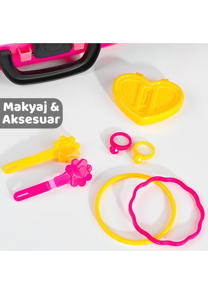 18 Parça Tekerlekli Oyuncak Kuaför Seti - Çantalı Makyaj Aksesuarlı Çocuk Meslek Oyunu fırsatları