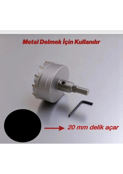 Tct Metal Delme Panç 20 mm Metal Demir Testeresi Açma Delik Adaptörlü fiyatları