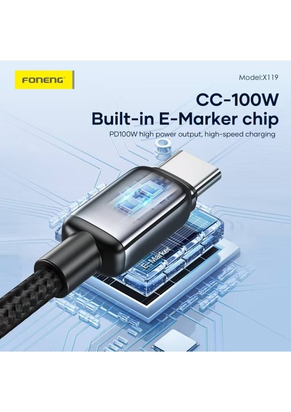 Type-C 100W 1 Metre Foneng Hızlı Şarj Kablosu Samsung Xiaomi Huawei Oppo Realme Tecno Honor Apple iPhone 15 16 Plus Pro Max fiyatları