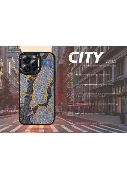 iPhone 16 Plus New York & Paris Desenli Telefon Kılıfı