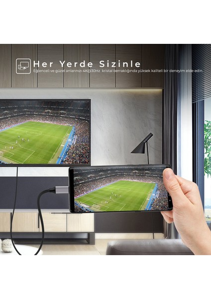 BX02HB Type-C to HDMI 4K Multimedya Ses ve Görüntü Aktarım Kablosu 1.8 Metre fırsatları
