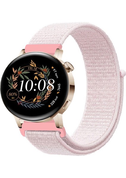 Huawei Watch Gt3 42MM ile Uyumlu Kordon Cırt Cırtlı Spor Kumaş Kayış