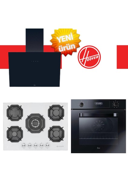 Toriano Ankastre Set (3051BI + Eminçelik 22 386 S 5 Gözlü Beyaz Ocak + HDG6C1GBTK )