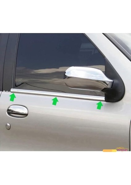 Fiat Albea Uyumlu 2002-2012 Krom Cam Çıtası 4 Parça Paslanmaz Çelik
