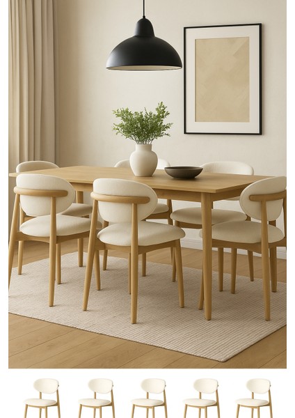 Enjoylife Gürgen Ağacı Yemek Masası Sandalyesi