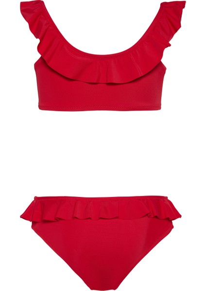 Kız Çocuk Kırmızı Volanlı Bikini Takımı 25SG006ST fiyatları