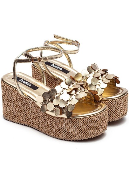 Kadın Hasır Taban Yüksek Platform Topuklu Eva Sandalet 2325