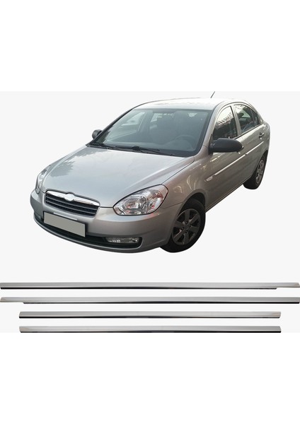 Hyundai Accent Era Uyumlu 2005 ve Üzeri Krom Cam Çıtası 4 Parça Paslanmaz Çelik modelleri