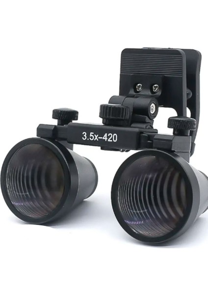 Doktor Büyüteç Gözlük Üstü Klip 3.5X420 Siyah Tüm Gözlüklere Uyumlu Değişen Pupil Mesafeli Büyük Mercek