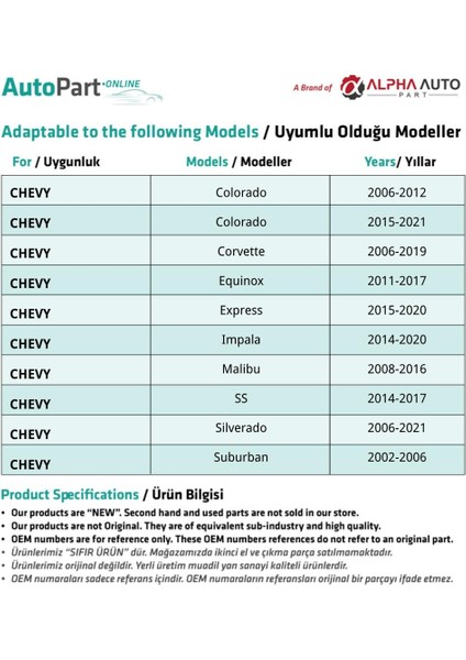 Cadillac, Chevy, GMC için 10'lu Tampon ve Bagaj Döşeme Klips