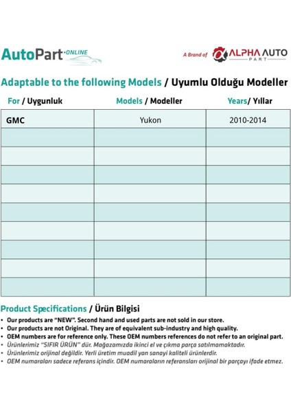 Cadillac, Chevy, GMC için 10'lu Tampon ve Bagaj Döşeme Klips