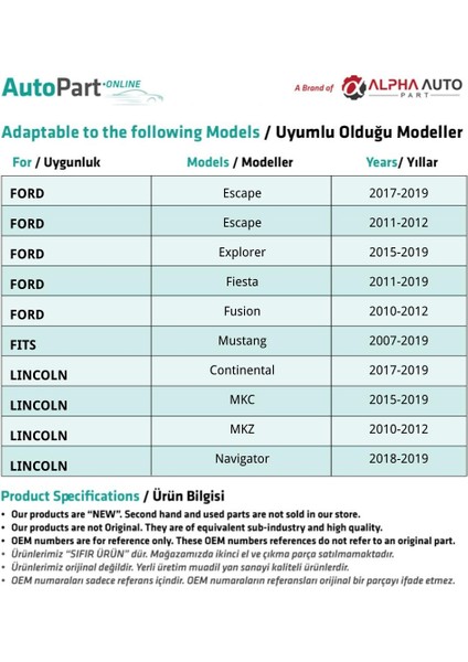 Cadillac, Chevy, GMC için 10'lu Tampon ve Bagaj Döşeme Klips