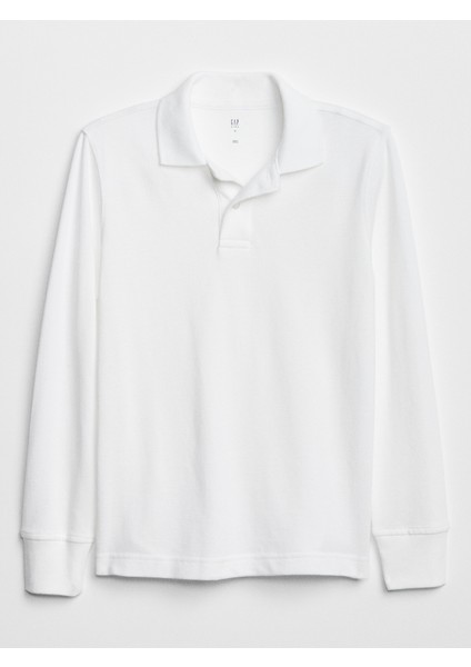 Erkek Çocuk Beyaz Polo Yaka T-Shirt