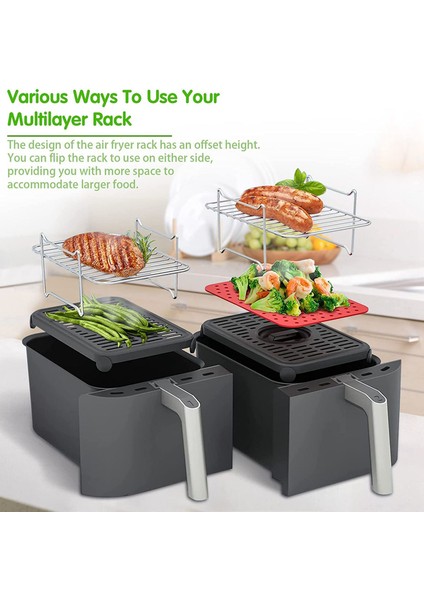 Çift Sepetli Hava Fritözleri Için Hava Fritöz Rafı, Ninja Foodi DZ201 DZ401 Hava Fritöz Aksesuarları Için Kurutucu Rafı (Yurt Dışından) indirimleri