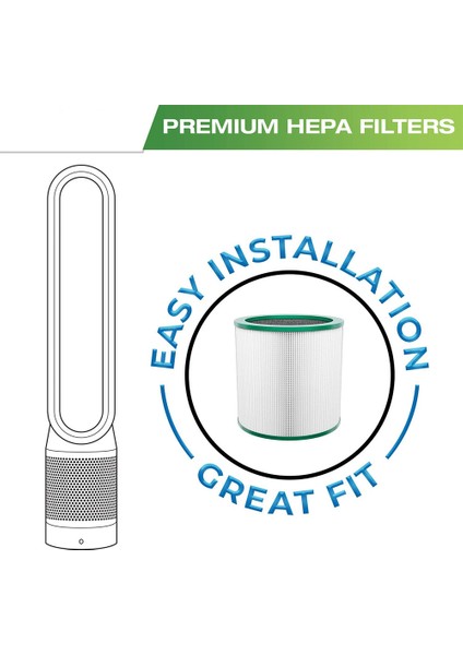 Dyson TP00/TP02/TP03/AM11 Için 2 Paket Yedek Hava Hepa Filtresi, Dyson Pure Cool Link Için Kule Arıtma Cihazı (Yurt Dışından) modelleri