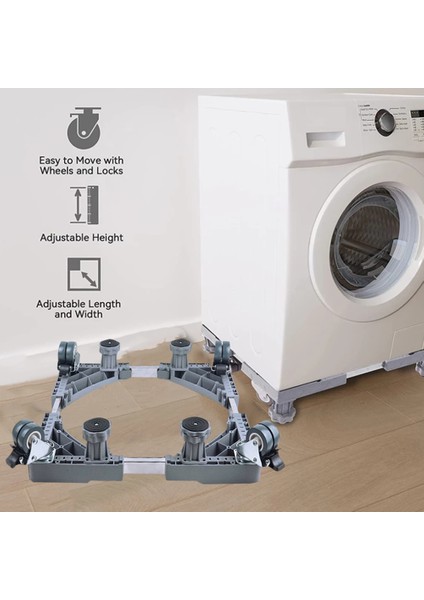 Çamaşır Makinesi Standı Ayarlanabilir Buzdolabı Yükseltilmiş Taban Mobil Makara Braketi Tekerlek Banyo Mutfak Aksesuarları (Yurt Dışından) fiyatları