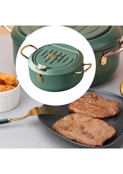 Mutfak Paslanmaz Çelik Derin Kızartma Tencere Yağ Fritöz Termometre ve Kapaklı 304 Tempura Fritöz Tava Kızarmış Tavuk Tencere (Yurt Dışından) fırsatları