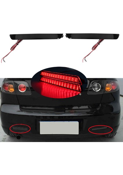 Araba Arka Tampon Reflektör Işıkları Toz Geçirmez Su Geçirmez Kuyruk Durdurma Koşu Lambaları Fren Lambası Mazda 3 Axela 2004-2009 (Yurt Dışından) fiyatları