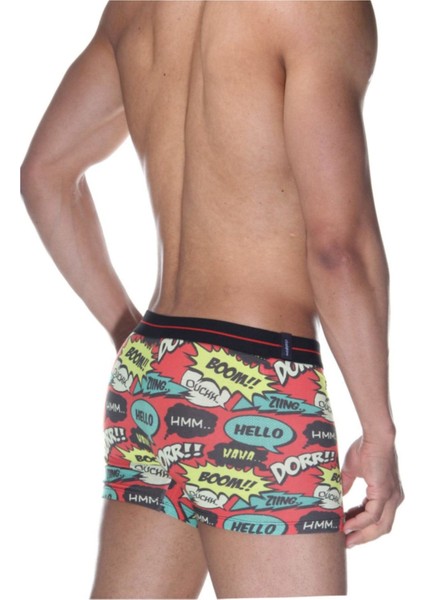 Yazı Desenli Dijital Baskılı Erkek Boxer