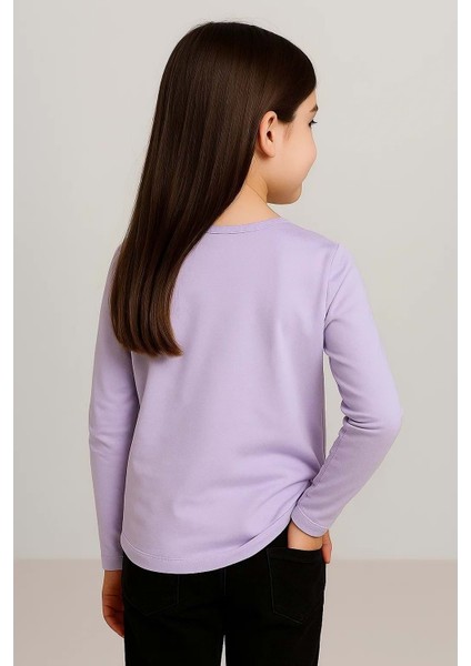 Unisex Çocuk Bisiklet Yaka Uzun Kollu Okul Badi M00748 Lila modelleri