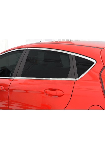 Ford Fiesta Uyumlu 2009-2017 Krom Cam Çıtası 4 Parça Paslanmaz Çelik