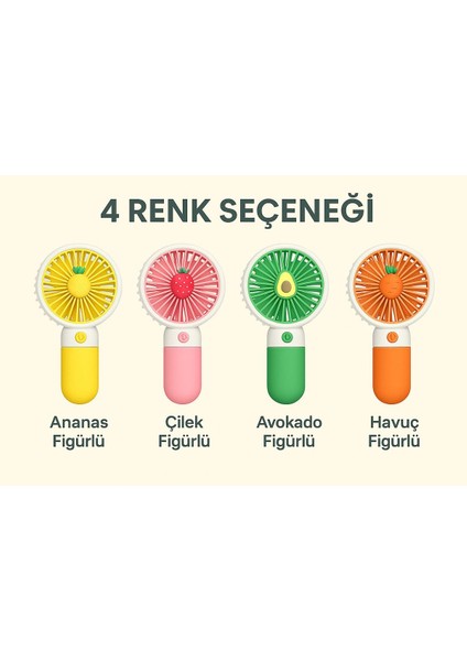 Yeşil Mini Taşınabilir Sessiz Fan, Güçlü ve Serinletici Masaüstü Soğutucu