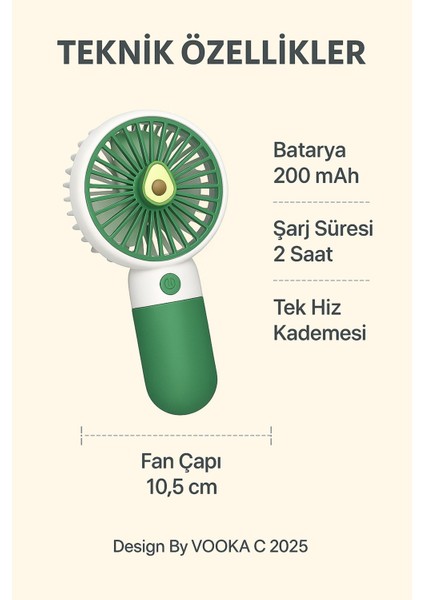 Yeşil Mini Taşınabilir Sessiz Fan, Güçlü ve Serinletici Masaüstü Soğutucu
