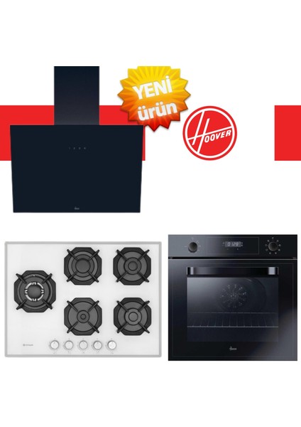Velvano Ankastre Set (3051BI + Eminçelik 22 386 S 5 Gözlü Yandan Wok + HDG6C1GBTK )