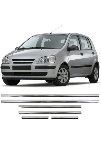 Hyundai Getz Uyumlu 2002-2011 Krom Cam Çıtası 6 Parça Paslanmaz Çelik fiyatları