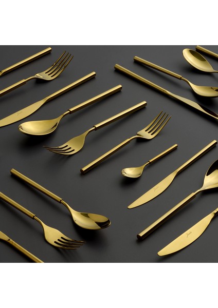 6000 Roller Titanyum Gold 84 Parça 12 Kişilik Çatal Kaşık Bıçak Seti fiyatları