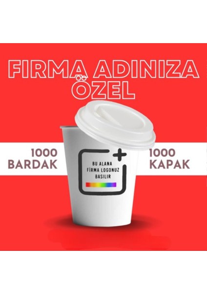 1000 Adet Özel Baskılı 6. 5oz Karton Bardak 1000 Adet Kahve Kapaklı