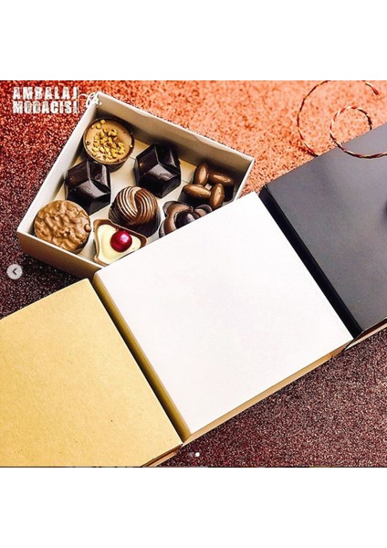 Sürgülü Kare Kutu Beyaz 25 Adet ( 10X10X3,5 cm )