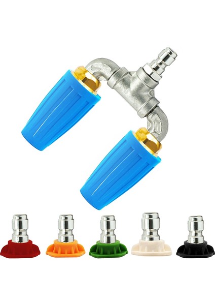 5 Güçlü Basınçlı Yı Ucu, 1/4 Hızlı Bağlantı, 2.0 Delik, 4000 Psı ile Güçlü Basınçlı Yı Makinesi Için Çift Turbo Nozul (Yurt Dışından)