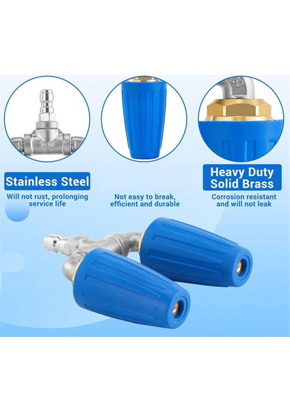 5 Güçlü Basınçlı Yı Ucu, 1/4 Hızlı Bağlantı, 2.0 Delik, 4000 Psı ile Güçlü Basınçlı Yı Makinesi Için Çift Turbo Nozul (Yurt Dışından) indirimleri