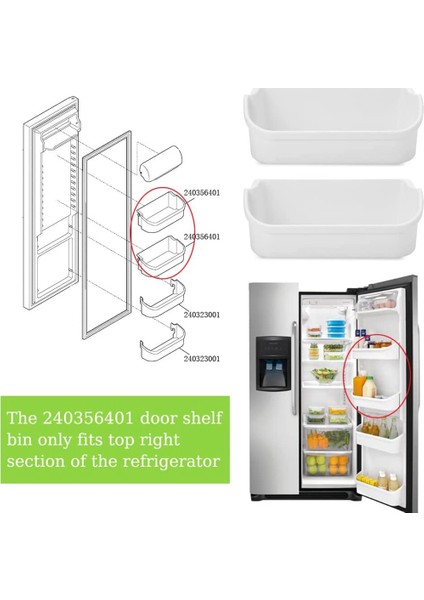 240356401 Buzdolabı Kapı Raf Bölmesinin Değiştirilmesi, FRS6HR5JW0, FFHS2622MBMA, FRS26RLECSR, Üst Kapı Bölmesi ile Uyumlu (Yurt Dışından) fırsatları