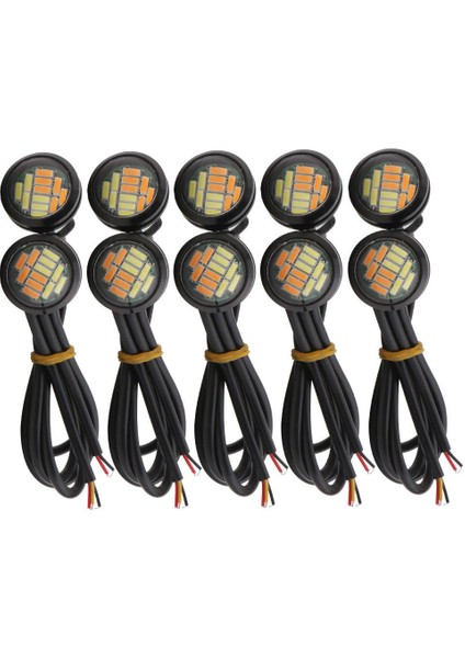 10 Adet 12V 23MM Çift Renkli Switchback 4014 Smd 12 LED Drl Kartal Göz Gündüz Işığı Araba Motor Dönüş Işıkları (Yurt Dışından)
