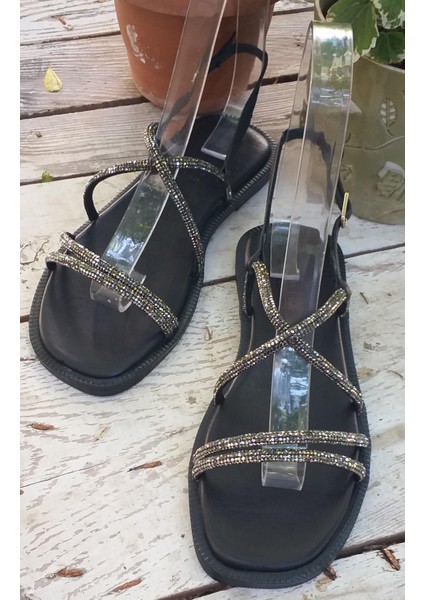 Kuum K87TML36T Kadın Hakiki Deri Taşlı Sandalet