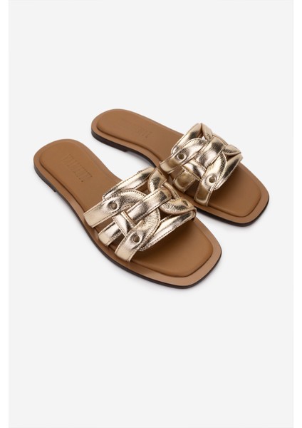 Kadın Hakiki Deri Dore Düz Terlik 1112 110-14 Bn Trlk Y25 Dore fiyatları