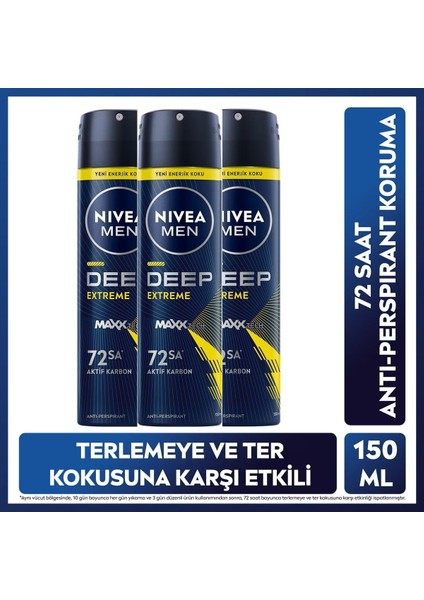 Men Deep Extreme 150 ml x 3 Adet