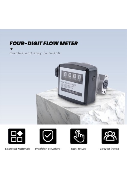 Mekanik Yakıt Ölçer 4 Haneli Yakıt Akışı Mekanik Yakıt Akış Ölçer 25 mm (1 Inç Iç Dişli) 5-30 GPM/20-120L/DAK (Yurt Dışından) fiyatları