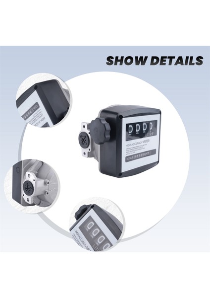 Mekanik Yakıt Ölçer 4 Haneli Yakıt Akışı Mekanik Yakıt Akış Ölçer 25 mm (1 Inç Iç Dişli) 5-30 GPM/20-120L/DAK (Yurt Dışından) indirimleri