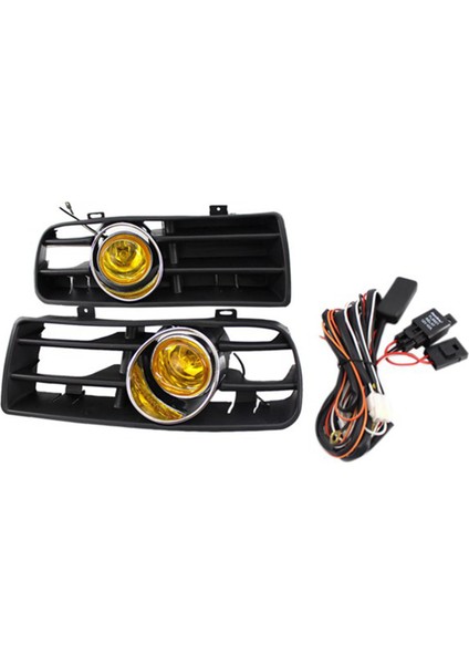 1 Çift Ön Tampon Izgarası Sis Farları Izgarası LED Lamba Tel Kiti ile Sarı Volkswagen Golf Mk4 1998-2004 (Yurt Dışından)