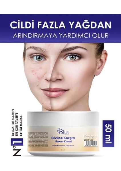 Skin Care Yüz Kremi sivilce Karşiti Akne temizleme Tüm Cilt Tipleri Için 50ML